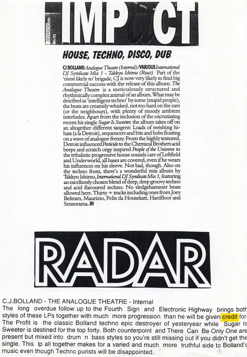 Analogue Theatre — Impact · No. 26, 1996