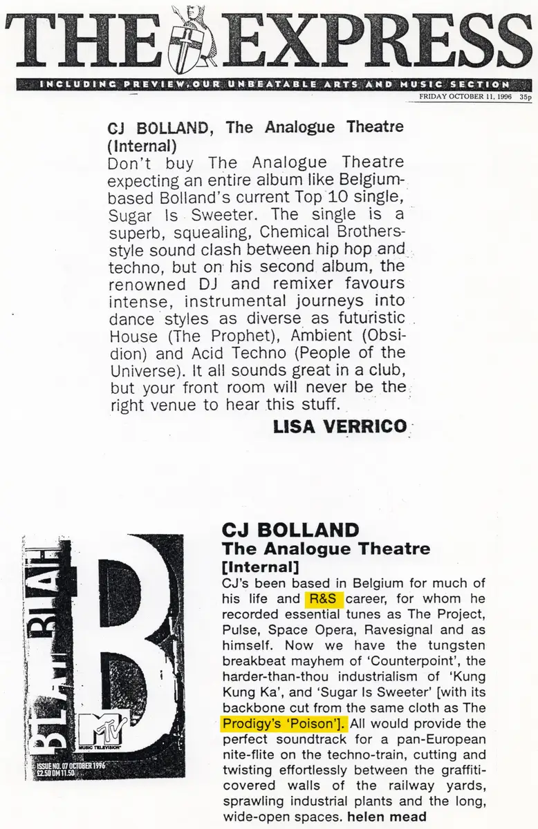 The Analogue Theatre — The Express · Friday 11 October 1996