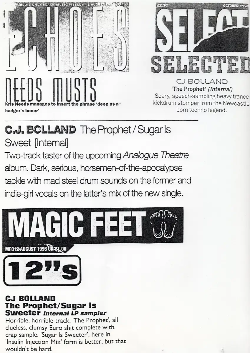 The Prophet / Sugar Is Sweeter — Select / Echoes · August 1996