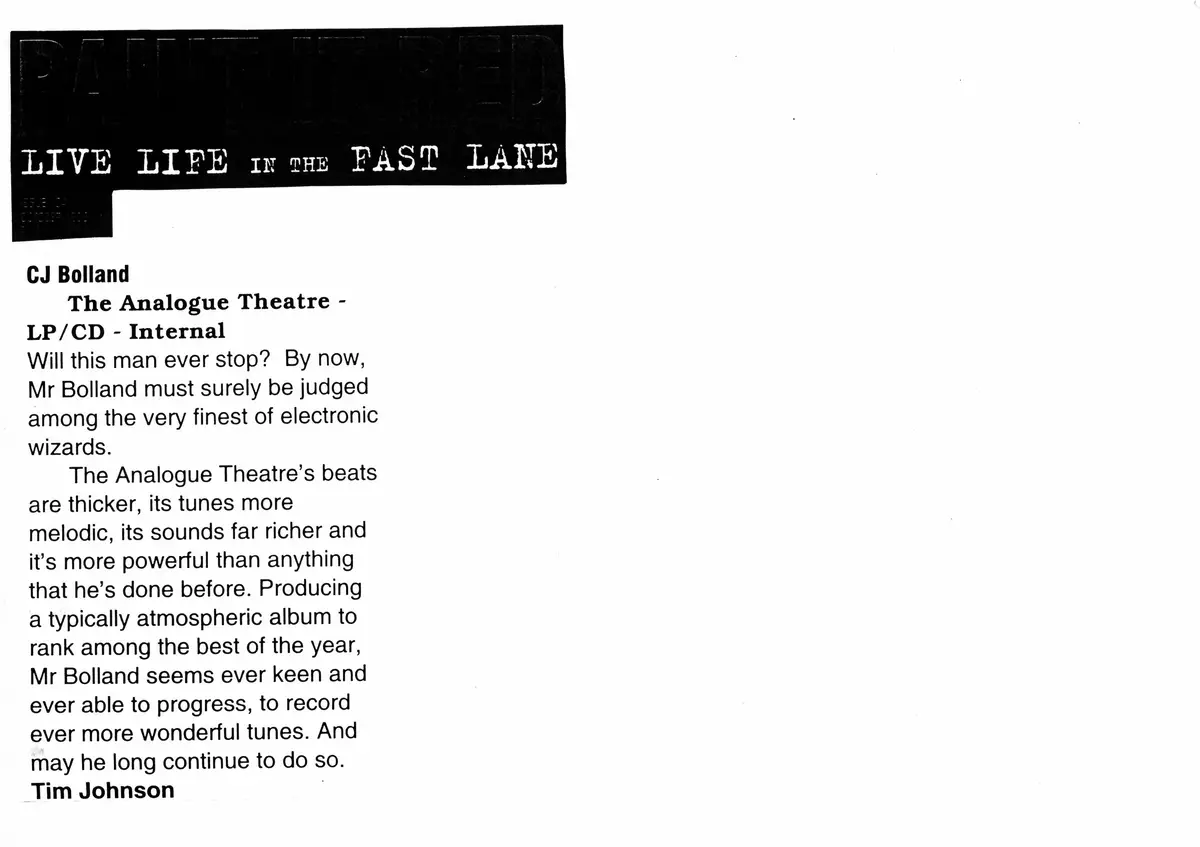 Live Life in the Fast Lane — 1996