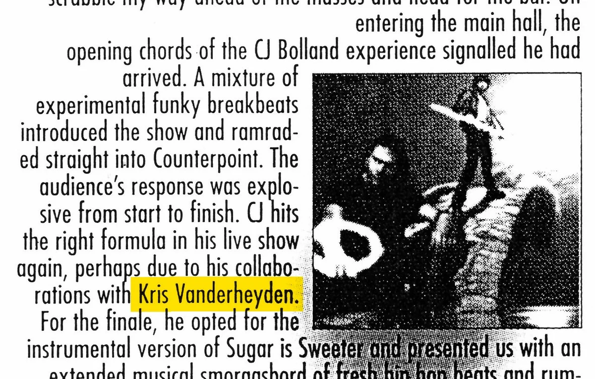 Detail from The Guest List · Vol. 2 Issue 2, 24 Oct – 5 Nov 1996